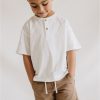 ⁦מכנסי אריג קצרים עם שרוך-חום MINENE מידות 2-8 שנים⁩ – תמונה ⁦2⁩